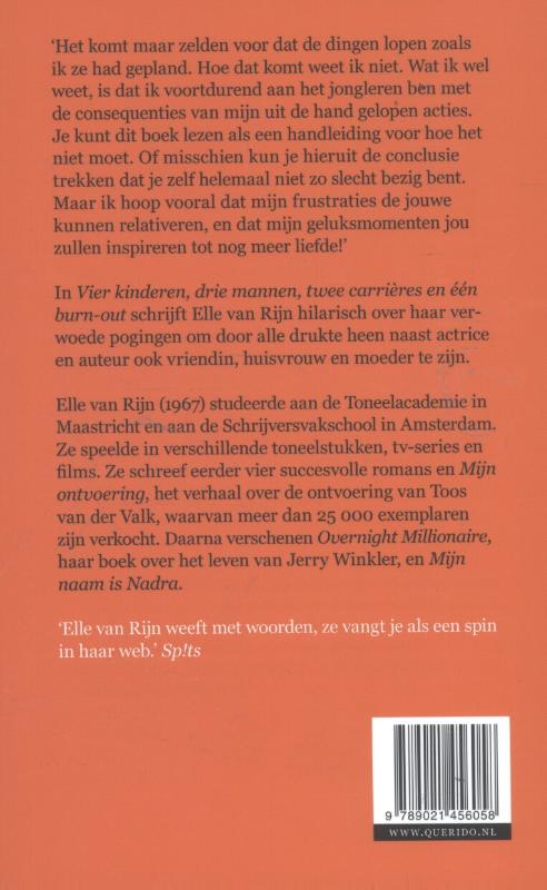 Achterkant van Vier kinderen, drie mannen, twee carrières en één burn-out