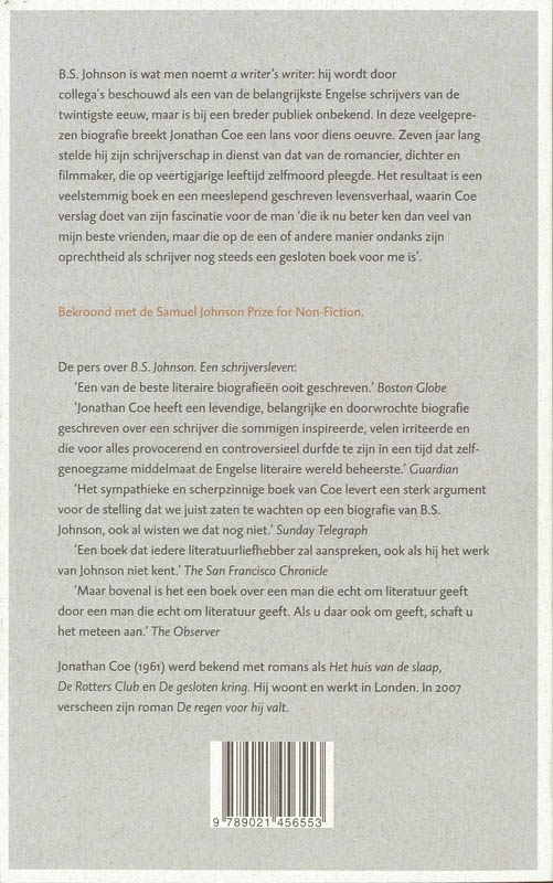 Achterkant van B.S. Johnson