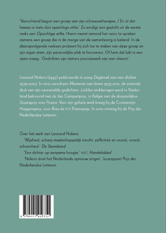 Achterkant van Opzichtige stilte