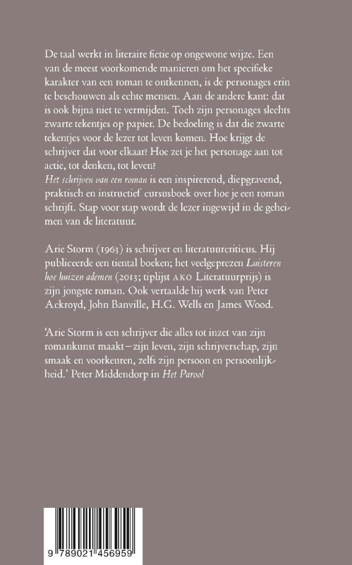 Achterkant van Het schrijven van een roman