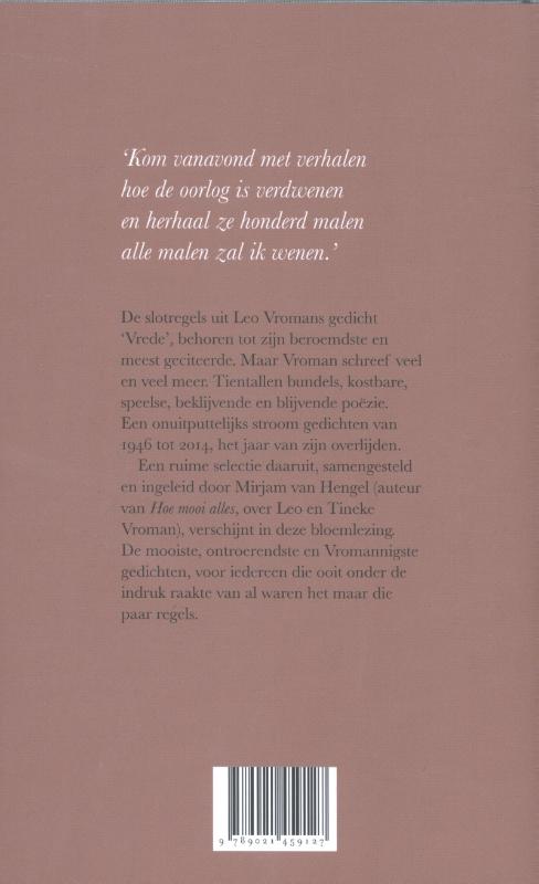 Achterkant van Alle malen zal ik wenen