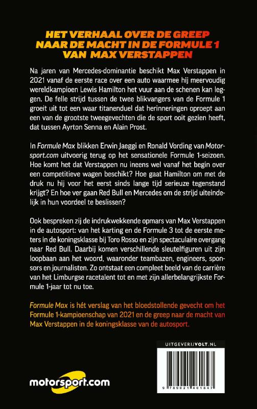 Achterkant van Formule Max