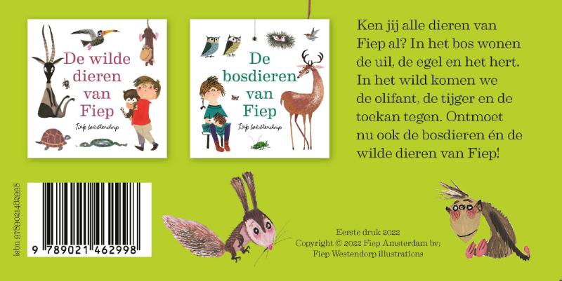 Achterkant van De bosdieren van Fiep & De wilde dieren van Fiep uitdeelboekjes