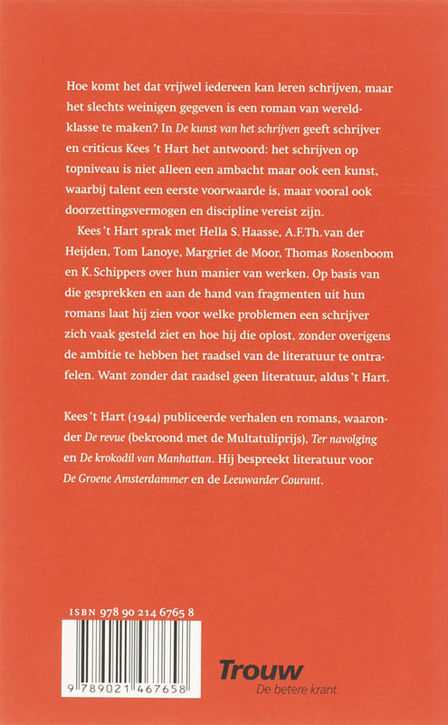 Achterkant van De kunst van het schrijven