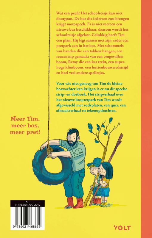 Achterkant van Tim de kleine boswachter: Het bospretpark