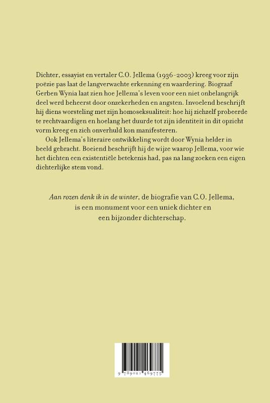 Achterkant van Aan rozen denk ik in de winter