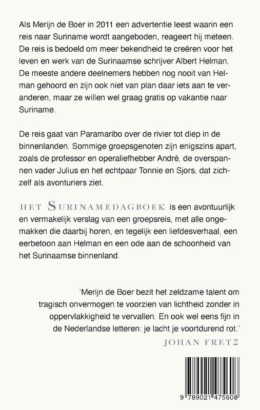 Achterkant van Het Surinamedagboek