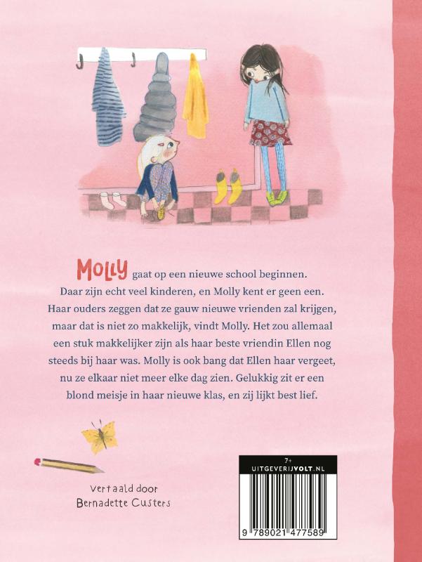 Achterkant van Molly op de nieuwe school