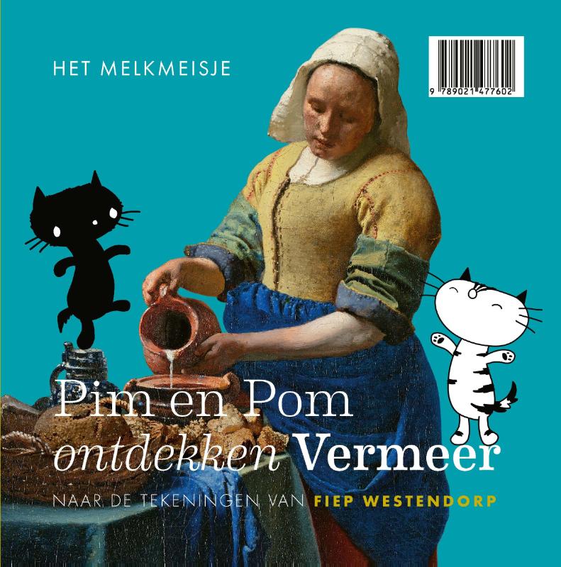 Achterkant van Pim en Pom ontdekken Vermeer
