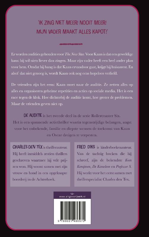 Achterkant van Rollercoaster Six: De auditie