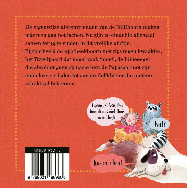Achterkant van De NEEhoorn en zijn eigenwijze vrienden