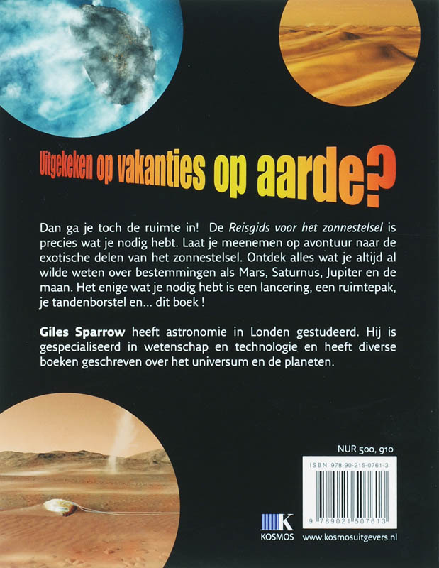 Achterkant van Reisgids voor het zonnestelsel