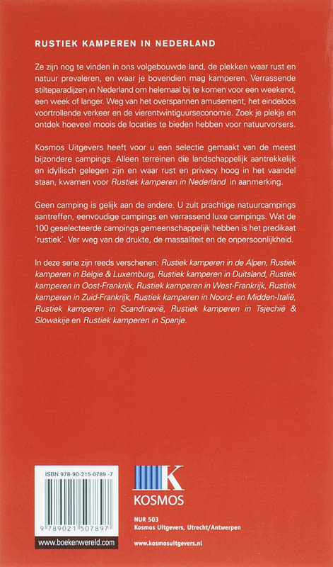 Achterkant van Rustiek kamperen Nederland