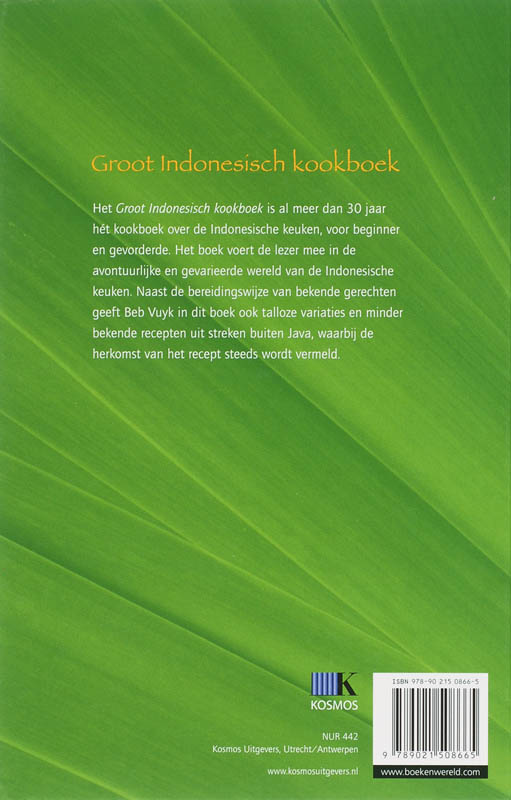 Achterkant van Groot Indonesisch Kookboek