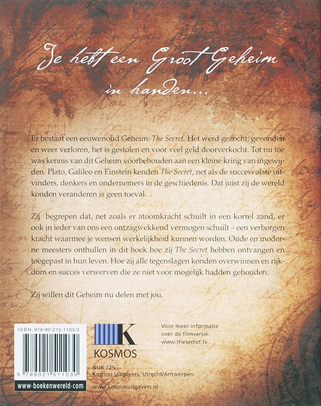 Achterkant van The Secret