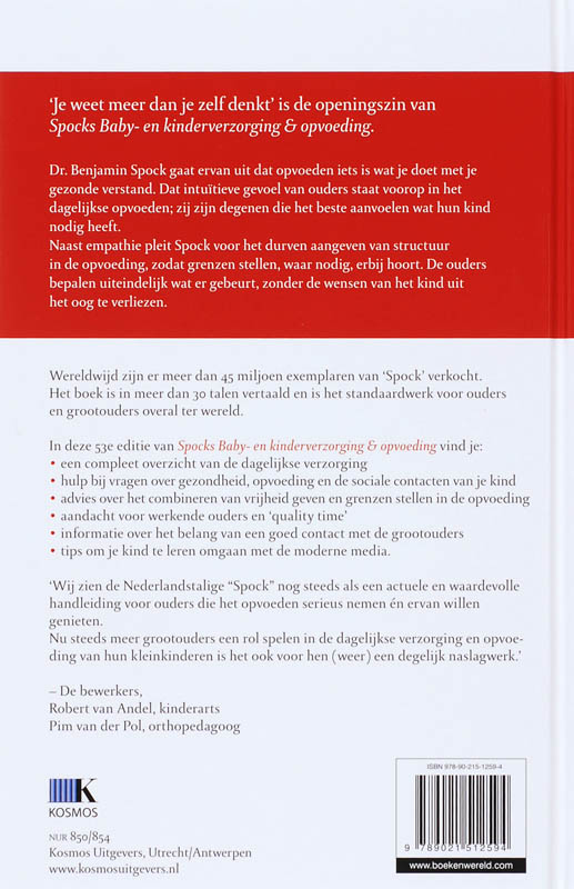 Achterkant van Baby- en kinderverzorging & opvoeding