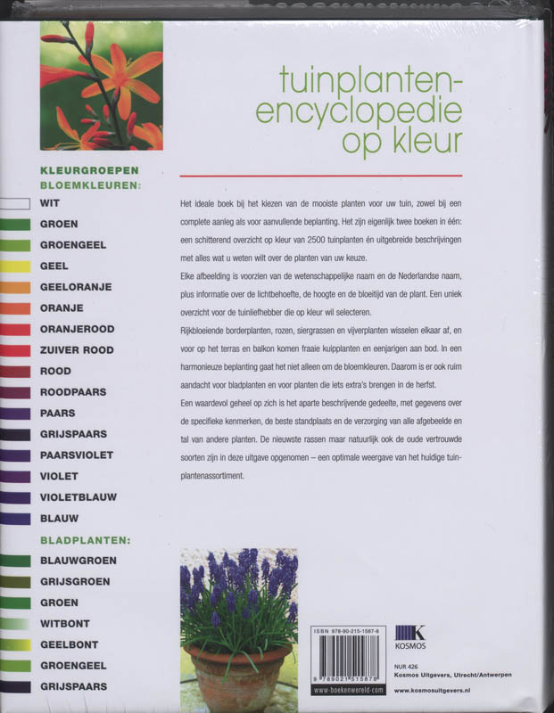 Achterkant van Tuinplantenencyclopedie op kleur