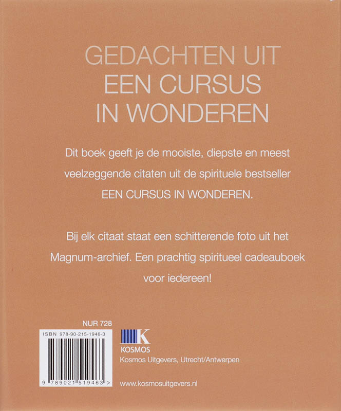 Achterkant van Gedachten uit een cursus in wonderen
