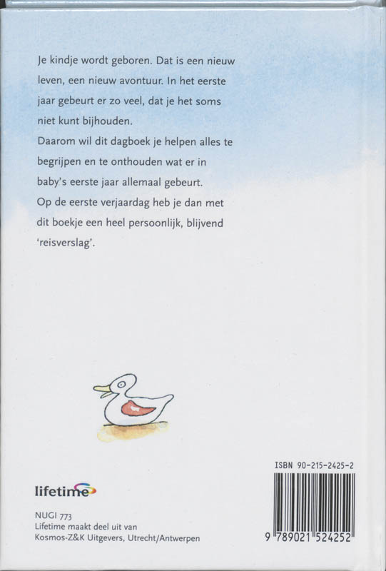 Achterkant van Baby's eerste jaar