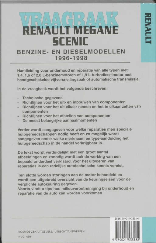 Achterkant van Benzine- en dieselmodellen 1996-1998