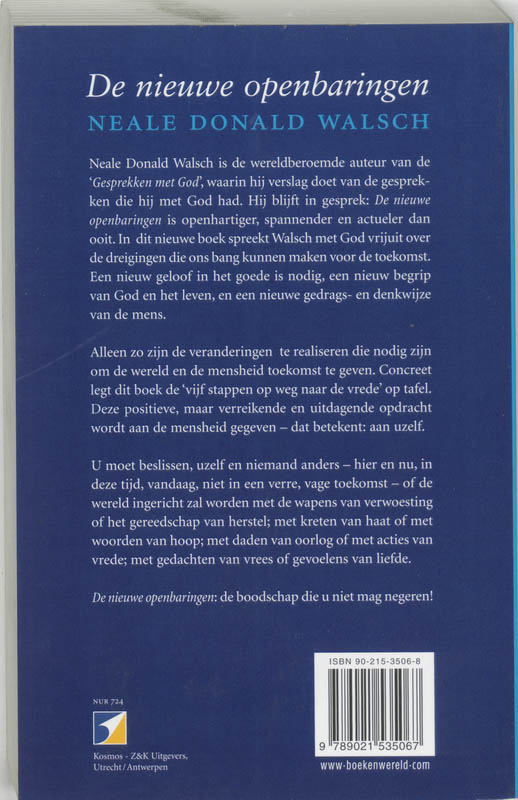 Achterkant van De nieuwe openbaringen