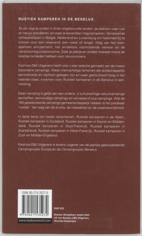 Achterkant van Rustiek kamperen in de Benelux