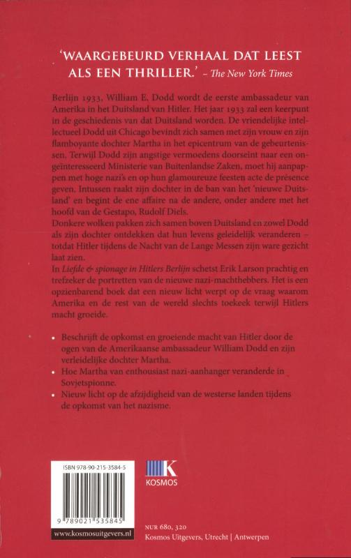Achterkant van Liefde & spionage in Hitlers Berlijn
