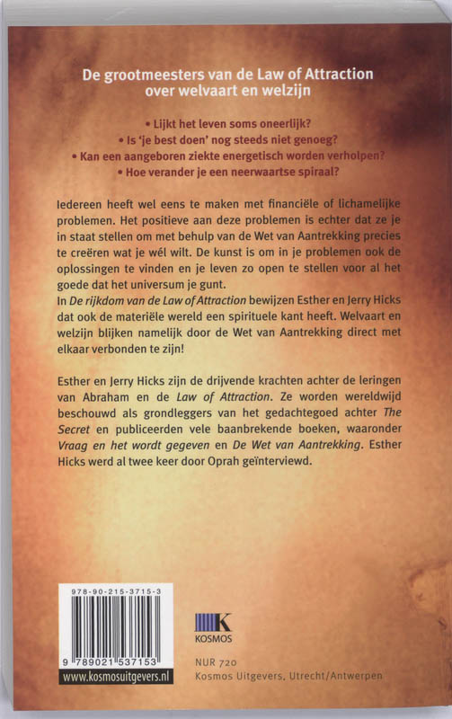 Achterkant van De rijkdom van de Law of Attraction