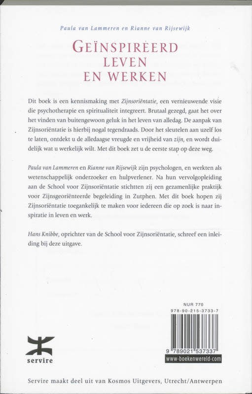 Achterkant van Geinspireerd leven en werken