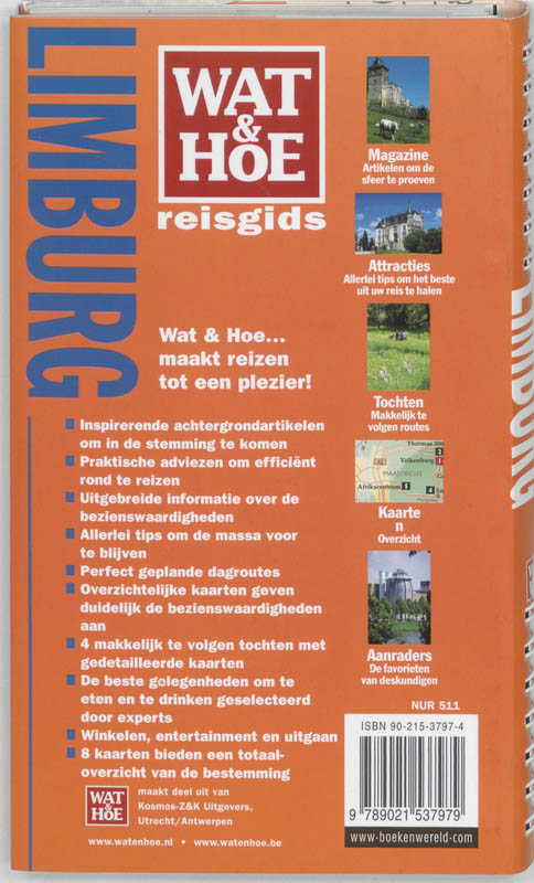 Achterkant van Wat & Hoe reisgids Limburg