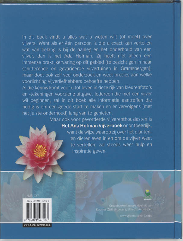Achterkant van Het Ada Hofman vijverboek