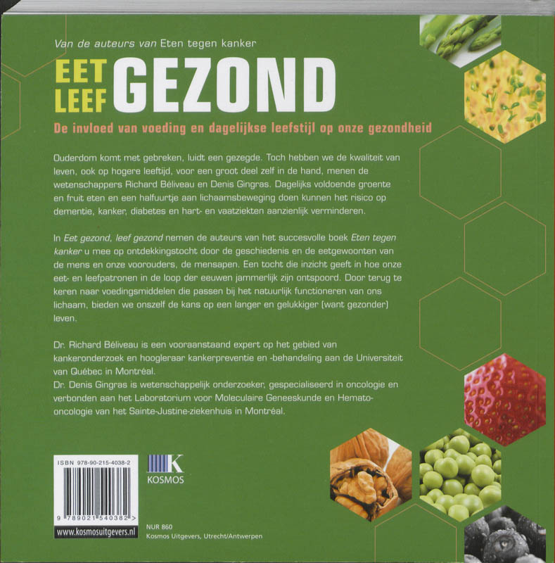 Achterkant van Eet gezond, leef gezond