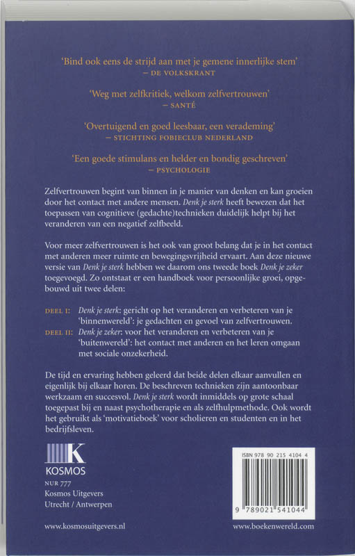 Achterkant van Denk je sterk en denk je zeker