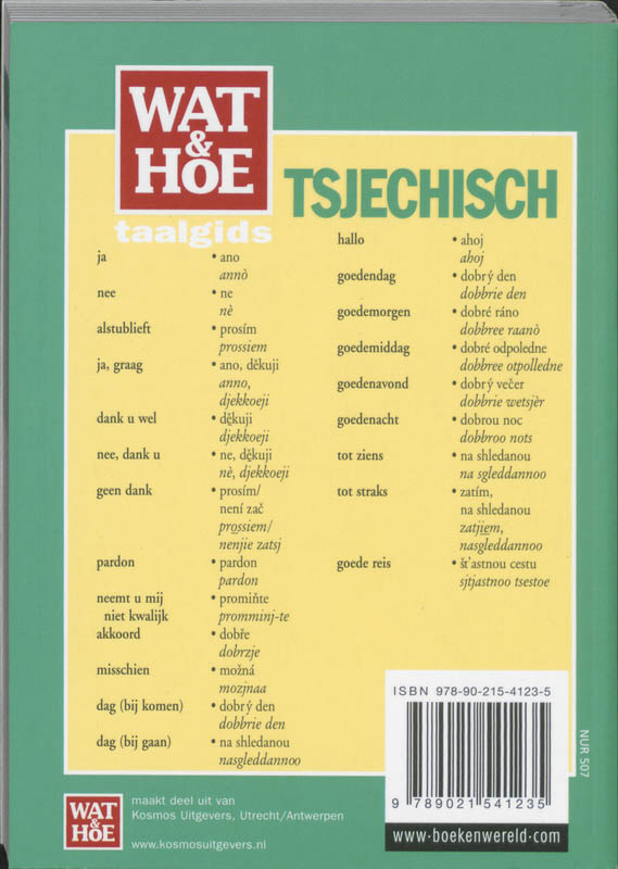 Achterkant van Wat & Hoe taalgids Tsjechisch
