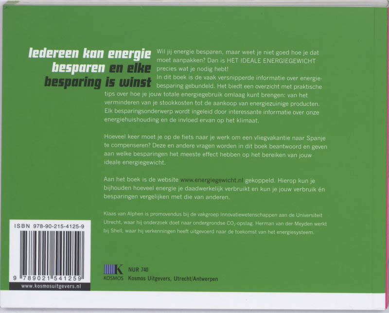 Achterkant van Het ideale energiegewicht