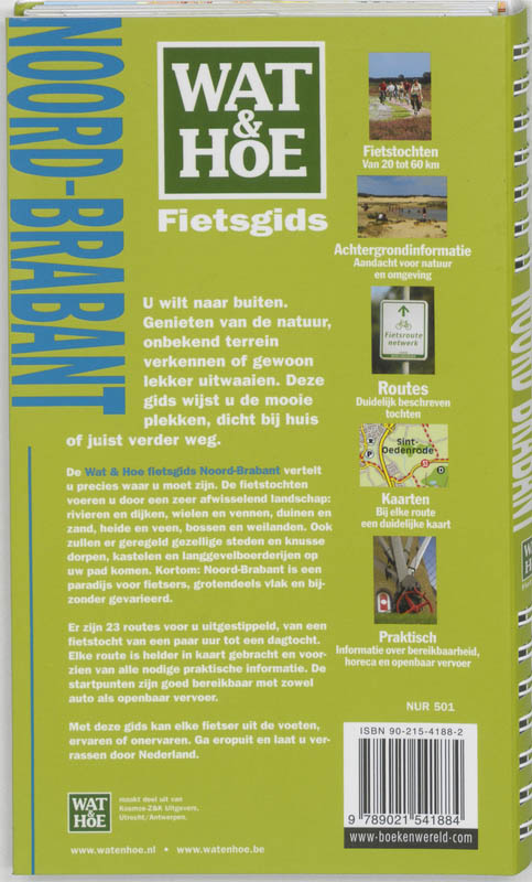 Achterkant van Wat & Hoe fietsgids Noord-Brabant