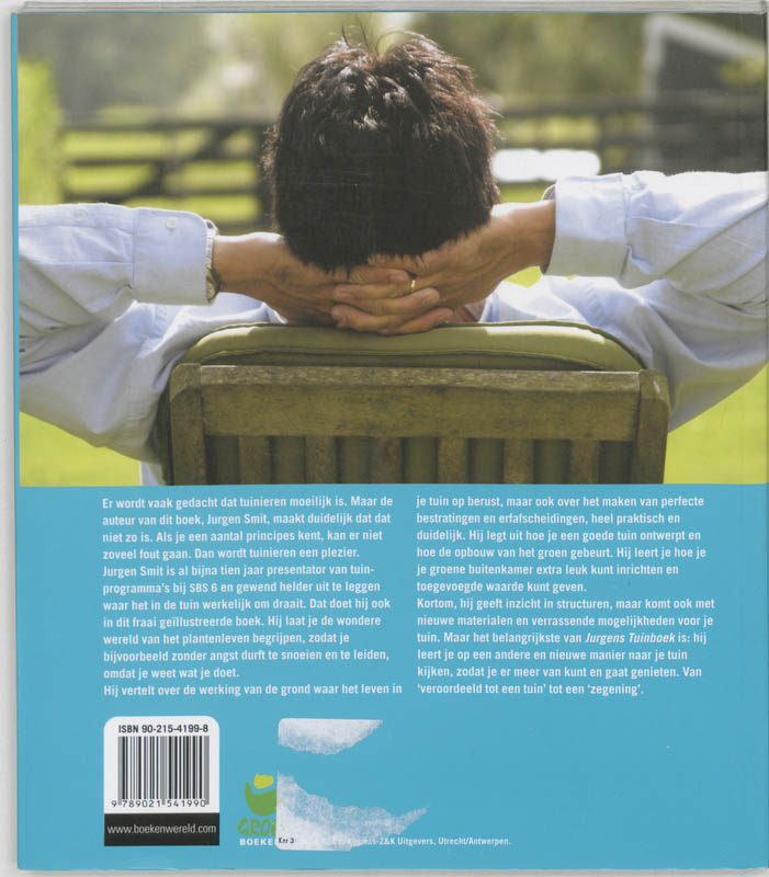 Achterkant van Jurgens tuinboek