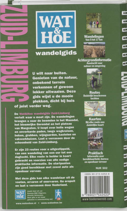 Achterkant van Wat & Hoe wandelgids Zuid-Limburg