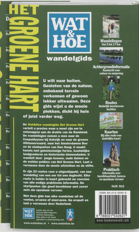 Achterkant van Wat & Hoe wandelgids Groene Hart