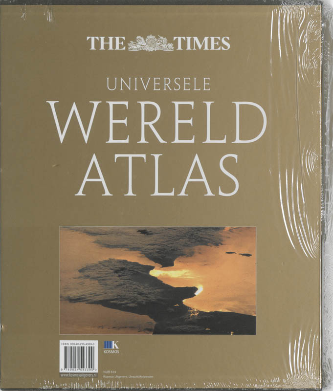 Achterkant van The Times universele wereldatlas