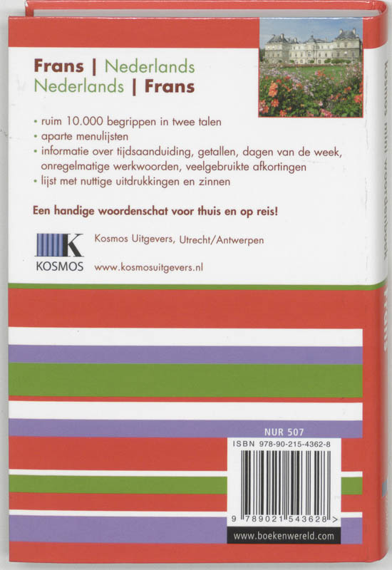 Achterkant van Frans-Nederlands Nederlands-Frans