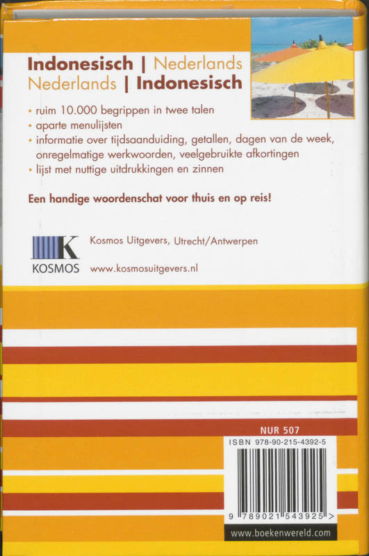 Achterkant van Indonesisch-Nederlands Nederlands-Indonesisch