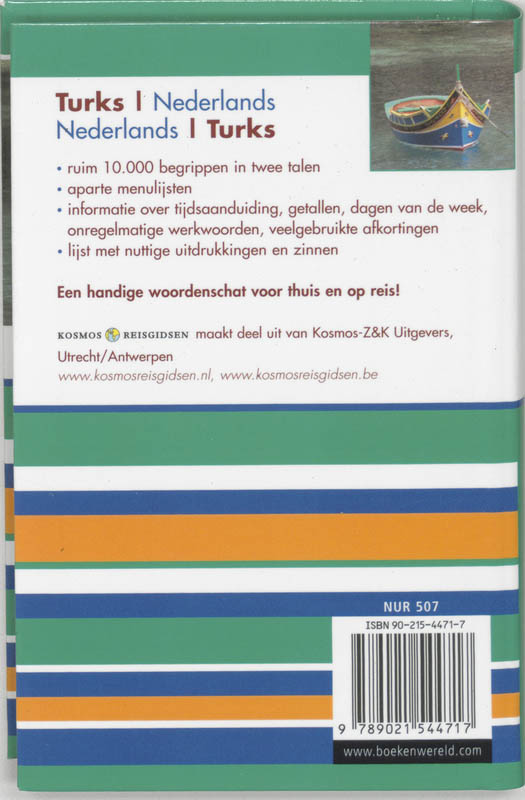 Achterkant van Turks-Nederlands Nederlands-Turks