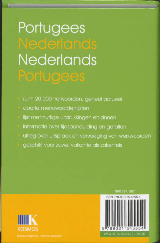 Achterkant van Portugees - Nederlands / Nederlands - Portugees