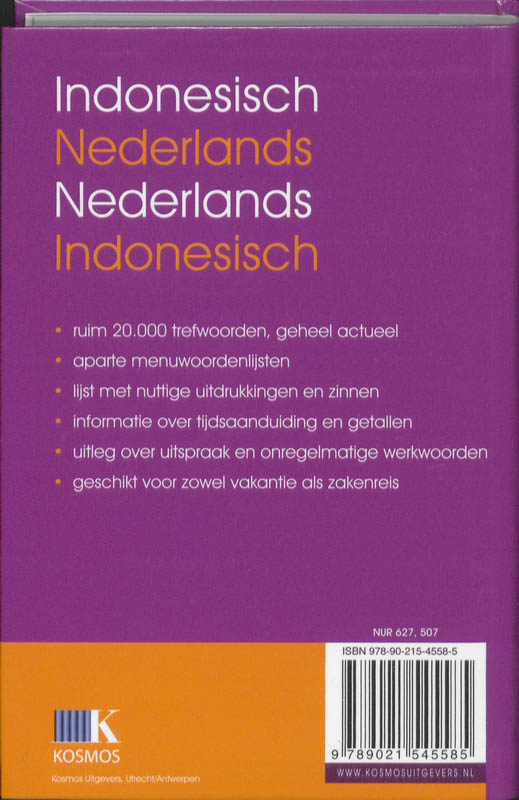 Achterkant van Indonesisch- Nederlands / Nederlands - Indonesisch