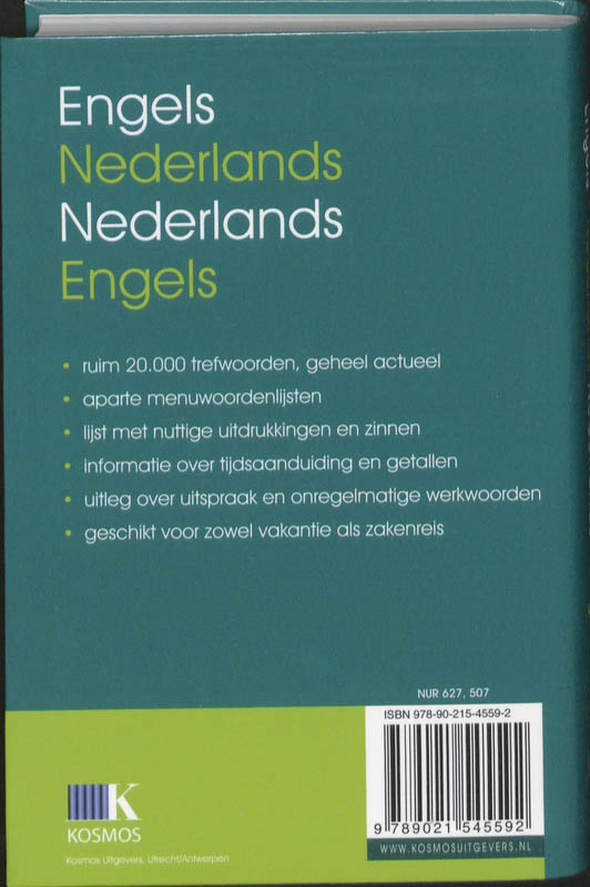 Achterkant van Engels - Nederlands / Nederlands - Engels