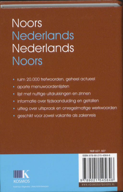 Achterkant van Noors - Nederlands / Nederlands - Noors