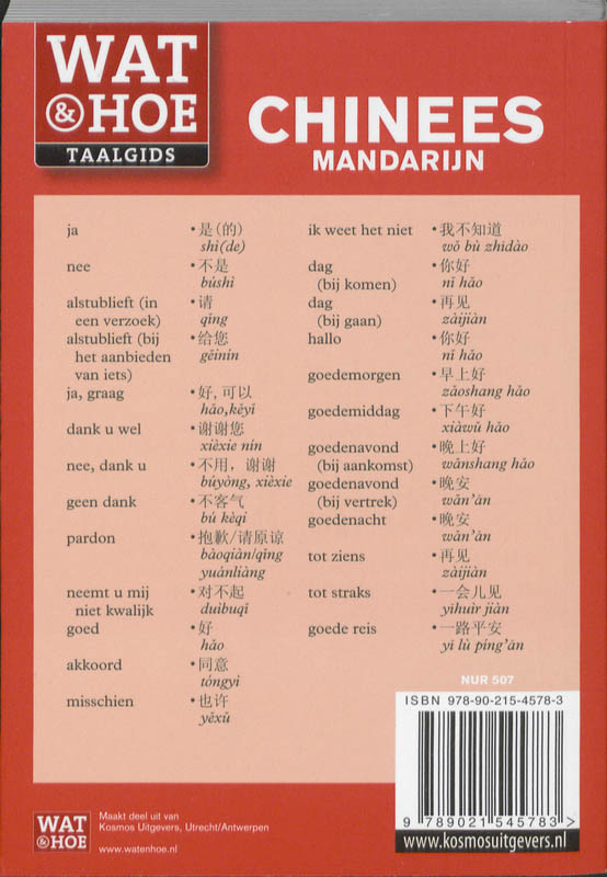 Achterkant van Chinees Mandarijn