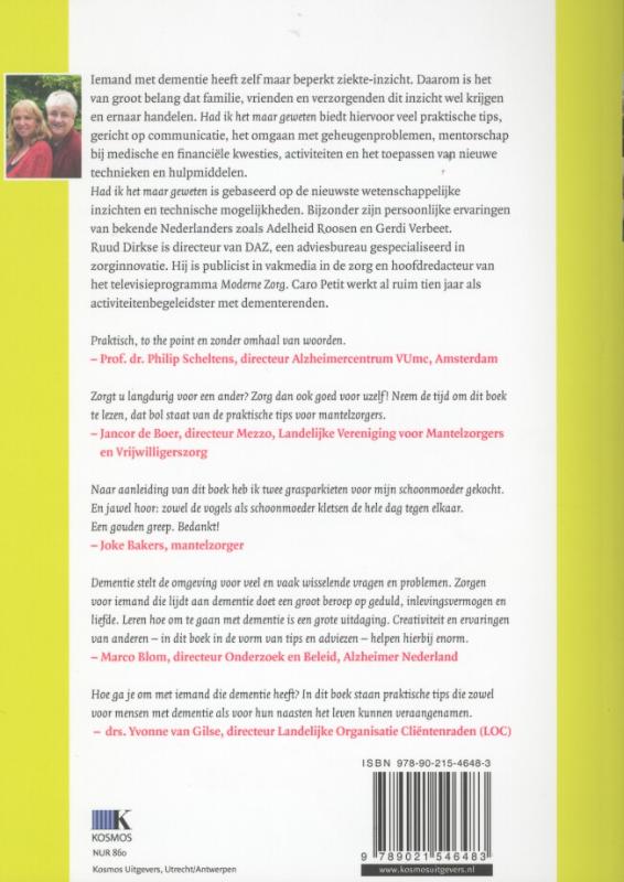 Achterkant van Had ik het maar geweten
