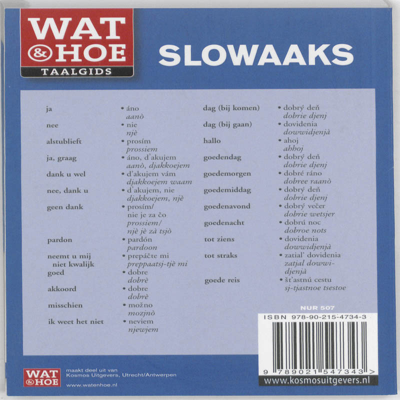Achterkant van Slowaaks